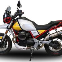 Escape compatível com Moto Guzzi V85 TT 2021-2024, M3 Inox , Sistema racing Silencioso com tubo de ligação 