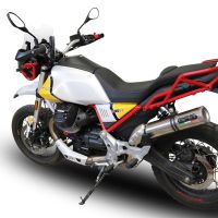 Escape compatível com Moto Guzzi V85 TT 2019-2020, M3 Titanium Natural, Escape legal, homologado, silenciador com db killer removível e tubo de ligação específico 