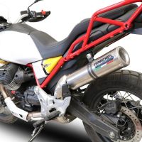 Escape compatível com Moto Guzzi V85 TT 2019-2020, M3 Titanium Natural, Escape legal, homologado, silenciador com db killer removível e tubo de ligação específico 