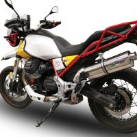 Escape compatível com Moto Guzzi V85 TT 2021-2024, Trioval, Escape legal, homologado, silenciador com db killer removível e tubo de ligação específico 