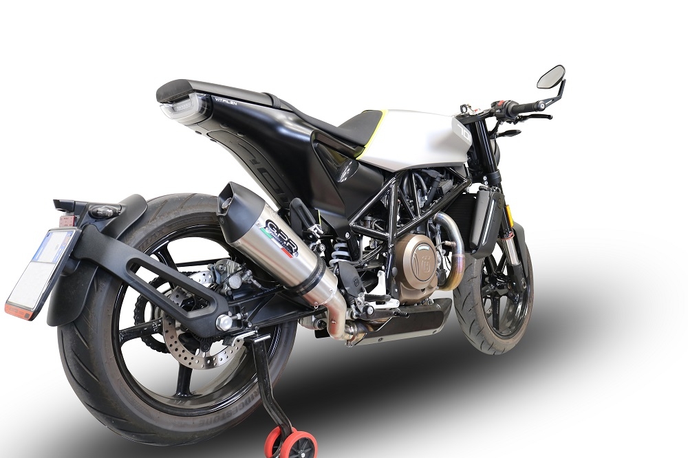 Escape compatível com Husqvarna Svartpilen 701 2018-2020, GP Evo4 Titanium, Escape legal, homologado, silenciador com db killer removível e tubo de ligação específico 