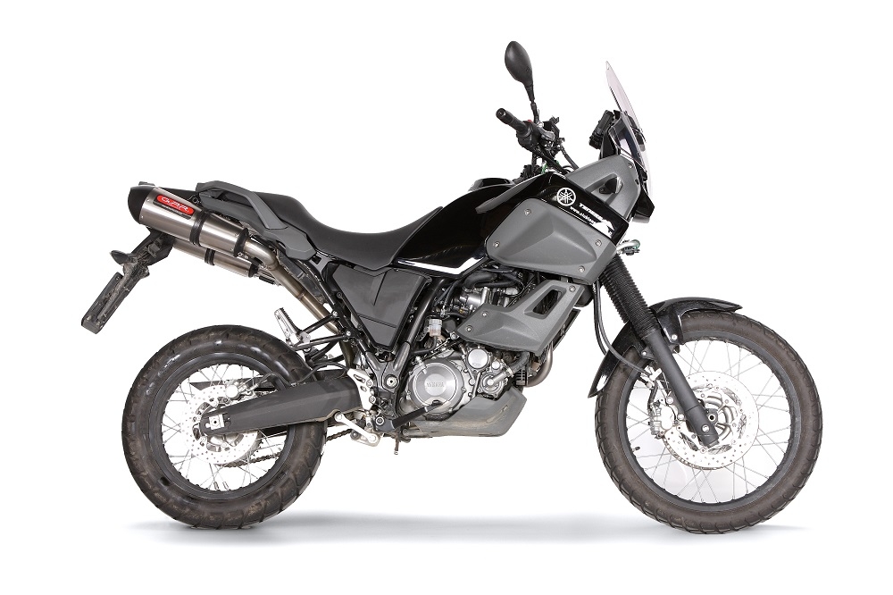 Escape compatível com Yamaha Xt 660 Z Teneré 2008-2016, Gpe Ann. titanium, Par de terminais de exaustão aprovados, com db killer removível, catalisadores e tubo de conexão específico 