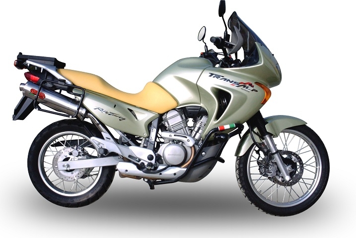 Escape compatível com Honda Transalp XL 650 V 2000-2006, Trioval, Escape legal, homologado, silenciador com db killer removível e tubo de ligação específico 