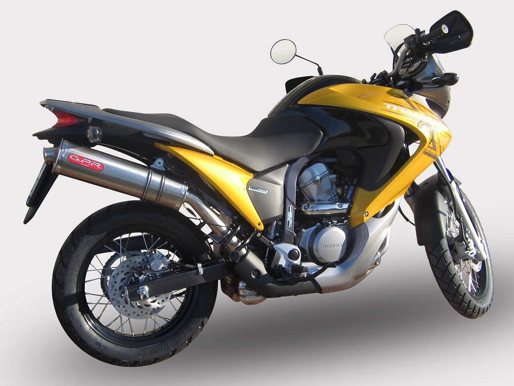 Escape compatível com Honda Transalp Xl 700 V 2007-2014, Trioval, Escape legal, homologado, silenciador com db killer removível e tubo de ligação específico 