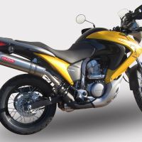 Escape compatível com Honda Transalp Xl 700 V 2007-2014, Trioval, Escape legal, homologado, silenciador com db killer removível e tubo de ligação específico 