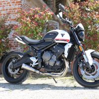 Escape compatível com Triumph Trident 660 2021-2024, M3 Titanium Natural, Escape completo, não legal para países da UE, com db killer removível 