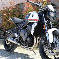 Escape compatível com Triumph Trident 660 2021-2024, M3 Titanium Natural, Escape completo, não legal para países da UE, com db killer removível 