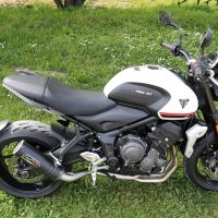 Escape compatível com Triumph Trident 660 2021-2024, M3 Black Titanium, Escape completo, não legal para países da UE, com db killer removível 