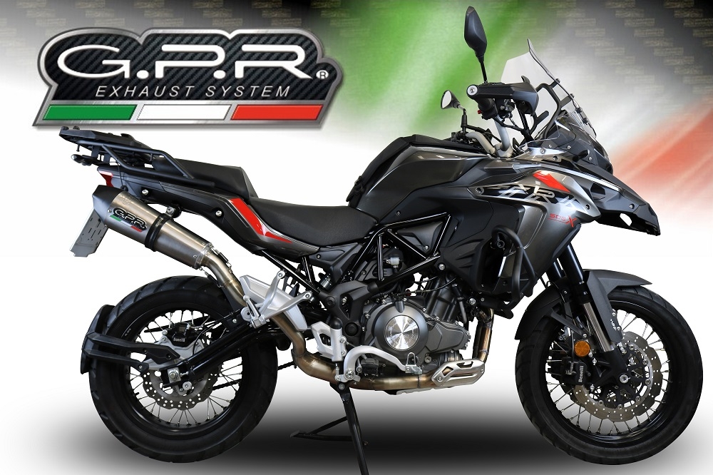 Escape compatível com Benelli Trk 502 X 2021-2024, GP Evo4 Titanium, Escape legal, homologado, silenciador com db killer removível e tubo de ligação específico 