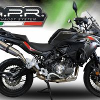 Escape compatível com Benelli Trk 502 X 2021-2024, GP Evo4 Titanium, Escape legal, homologado, silenciador com db killer removível e tubo de ligação específico 