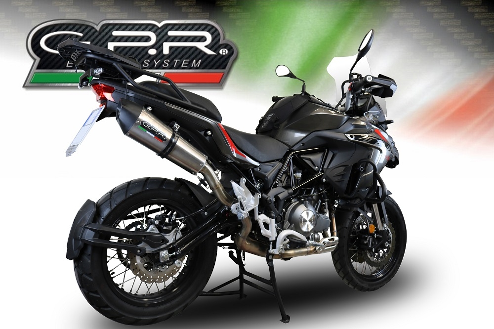 Escape compatível com Benelli Trk 502 X 2021-2024, GP Evo4 Titanium, Escape legal, homologado, silenciador com db killer removível e tubo de ligação específico 