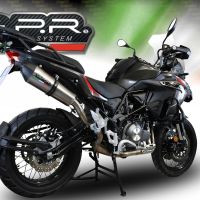 Escape compatível com Benelli Trk 502 X 2021-2024, GP Evo4 Titanium, Escape legal, homologado, silenciador com db killer removível e tubo de ligação específico 