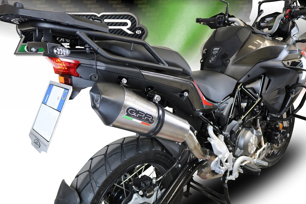 Escape compatível com Benelli Trk 502 X 2017-2020, GP Evo4 Titanium, Escape legal, homologado, silenciador com db killer removível e tubo de ligação específico 