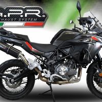 Escape compatível com Benelli Trk 502 X 2017-2020, Furore Evo4 Nero, Escape legal, homologado, silenciador com db killer removível e tubo de ligação específico 