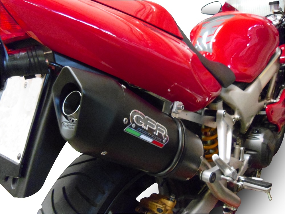 Escape compatível com Honda Vtr 1000 F Firestorm 1997-2007, Furore Poppy, Par de silenciosos de escape homologadas, com db killer removível e tubos de ligação específicos 