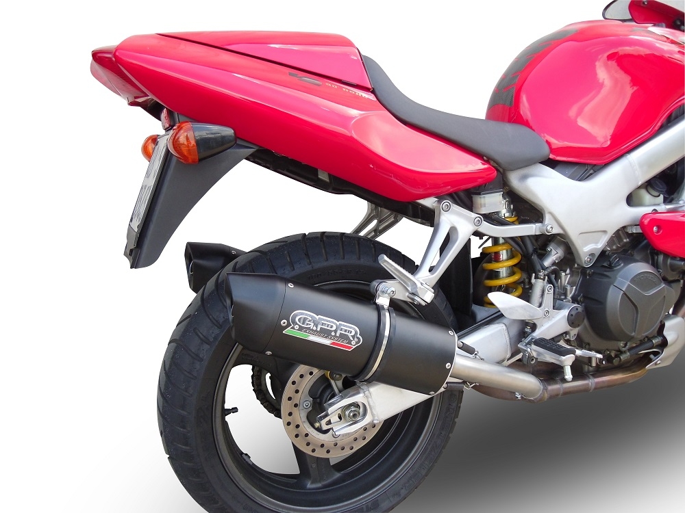 Escape compatível com Honda Vtr 1000 F Firestorm 1997-2007, Furore Poppy, Par de silenciosos de escape homologadas, com db killer removível e tubos de ligação específicos 