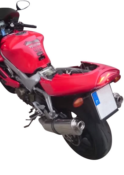 Escape compatível com Honda Vtr 1000 F Firestorm 1997-2007, Trioval, Par de silenciosos de escape homologadas, com db killer removível e tubos de ligação específicos 