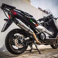 Escape compatível com Yamaha T-Max 530 2017-2021, GP Evo4 Poppy, Sistema homologado com catalisador linha completa, silencioso mais coletor 