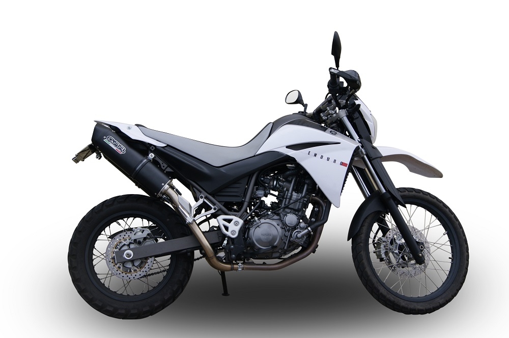 Escape compatível com Yamaha Xt 660 X-R 2004-2014, Furore Nero, Par de silenciosos de escape homologadas, com db killer removível e tubos de ligação específicos 