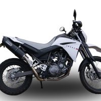 Escape compatível com Yamaha Xt 660 X-R 2004-2014, Furore Nero, Par de silenciosos de escape homologadas, com db killer removível e tubos de ligação específicos 