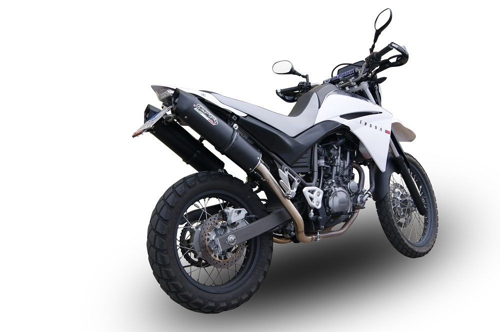 Escape compatível com Yamaha Xt 660 X-R 2004-2014, Furore Nero, Par de silenciosos de escape homologadas, com db killer removível e tubos de ligação específicos 