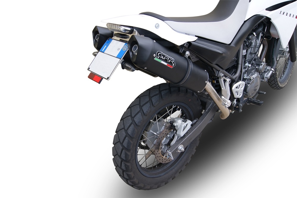 Escape compatível com Yamaha Xt 660 X-R 2004-2014, Furore Nero, Par de silenciosos de escape homologadas, com db killer removível e tubos de ligação específicos 