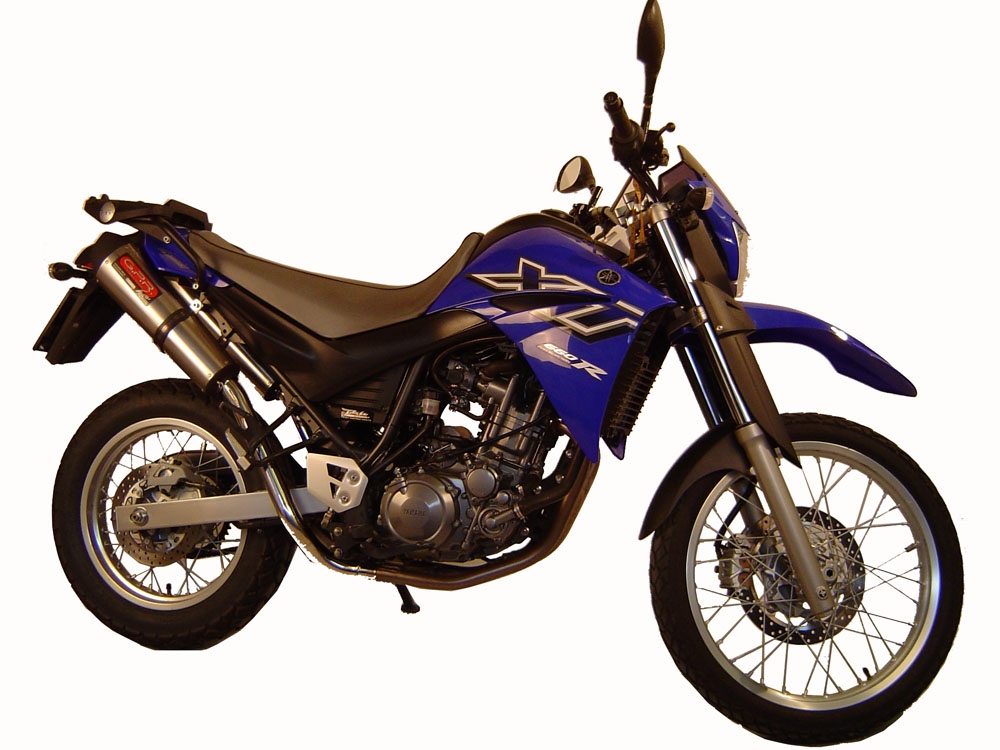 Escape compatível com Yamaha Xt 660 X-R 2004-2014, Gpe Ann. titanium, Par de silenciosos de escape homologadas, com db killer removível e tubos de ligação específicos 