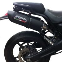 Escape compatível com Yamaha MT03 660 2006-2013, Furore Nero, Par de terminais de exaustão aprovados, com db killer removível, catalisadores e tubo de conexão específico 