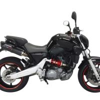 Escape compatível com Yamaha MT03 660 2006-2013, Furore Nero, Par de terminais de exaustão aprovados, com db killer removível, catalisadores e tubo de conexão específico 