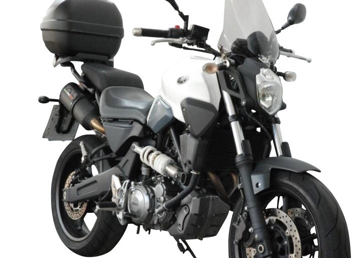 Escape compatível com Yamaha MT03 660 2006-2013, Furore Nero, Par de terminais de exaustão aprovados, com db killer removível, catalisadores e tubo de conexão específico 