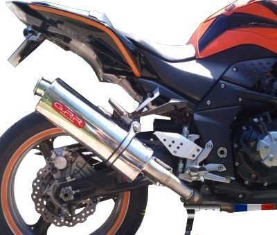 Escape compatível com Kawasaki Z 1000 2007-2009, Trioval, Par de silenciosos de escape homologadas, com db killer removível e tubos de ligação específicos 