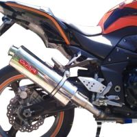 Escape compatível com Kawasaki Z 1000 2007-2009, Trioval, Par de silenciosos de escape homologadas, com db killer removível e tubos de ligação específicos 