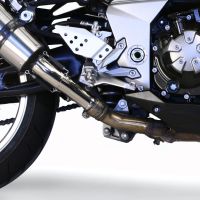 Escape compatível com Kawasaki Z 1000 2007-2009, Trioval, Par de terminais de exaustão aprovados, com db killer removível, catalisadores e tubo de conexão específico 