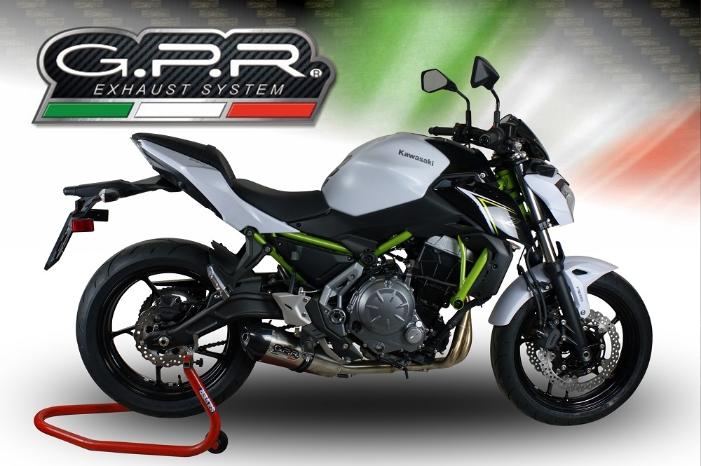 Escape compatível com Kawasaki Z 650 2021-2022, GP Evo4 Titanium, Sistema homologado com catalisador linha completa, silencioso mais coletor 