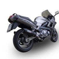 Escape compatível com Kawasaki Zzr 600 2002-2006, Furore Nero, Par de silenciosos de escape homologadas, com db killer removível e tubos de ligação específicos 