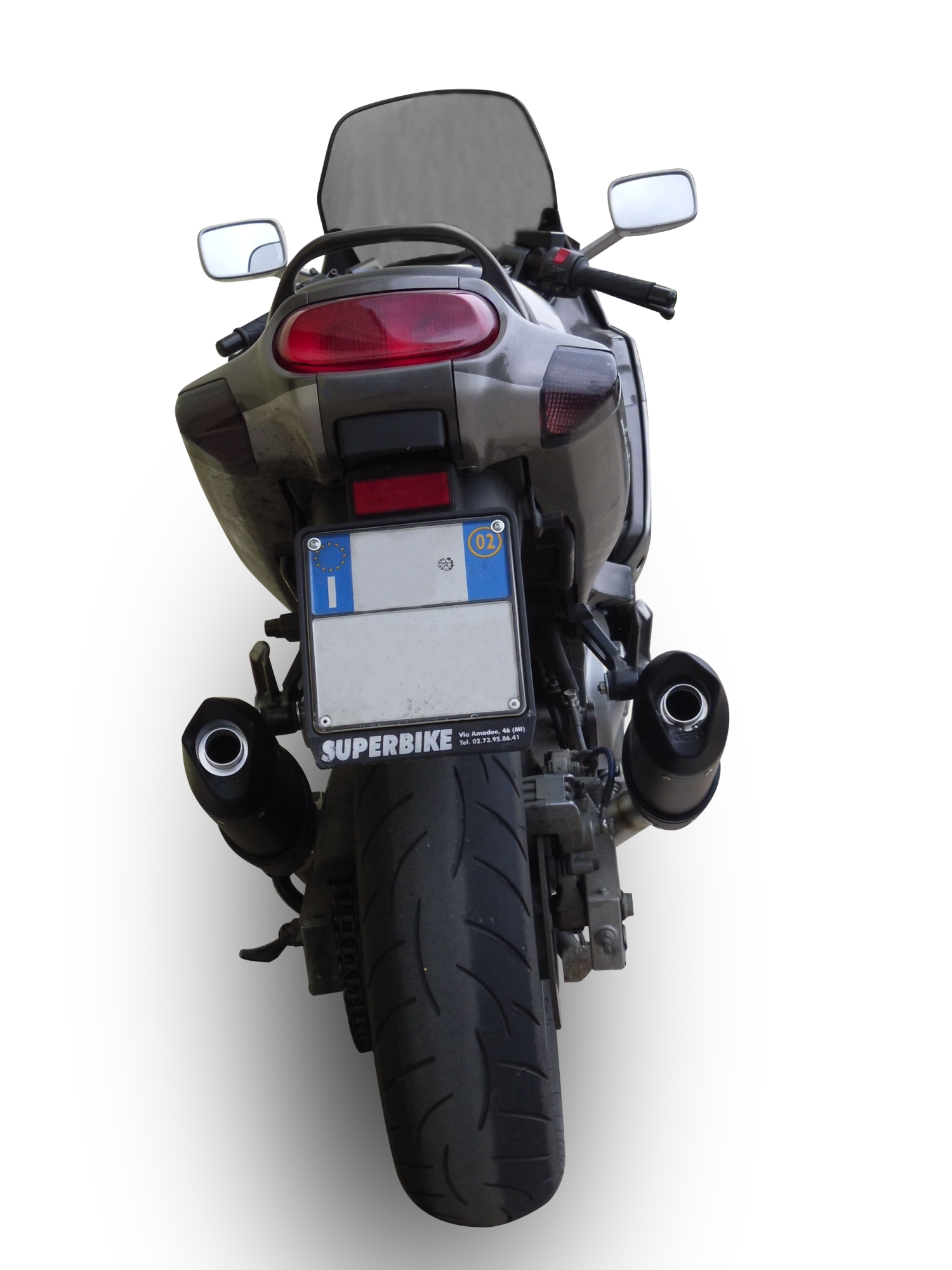 Escape compatível com Kawasaki Zzr 600 2002-2006, Furore Nero, Par de silenciosos de escape homologadas, com db killer removível e tubos de ligação específicos 