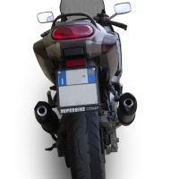 Escape compatível com Kawasaki Zzr 600 2002-2006, Furore Nero, Par de silenciosos de escape homologadas, com db killer removível e tubos de ligação específicos 