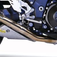 Escape compatível com Kawasaki Zzr 1400 2008-2011, Trioval, Par de terminais de exaustão aprovados, com db killer removível, catalisadores e tubo de conexão específico 