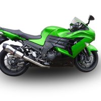 Escape compatível com Kawasaki Zzr 1400 2017-2022, GP Evo4 Titanium, Par de silenciosos de escape homologadas, com db killer removível e tubos de ligação específicos 