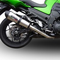 Escape compatível com Kawasaki Zzr 1400 2017-2022, GP Evo4 Titanium, Par de silenciosos de escape homologadas, com db killer removível e tubos de ligação específicos 