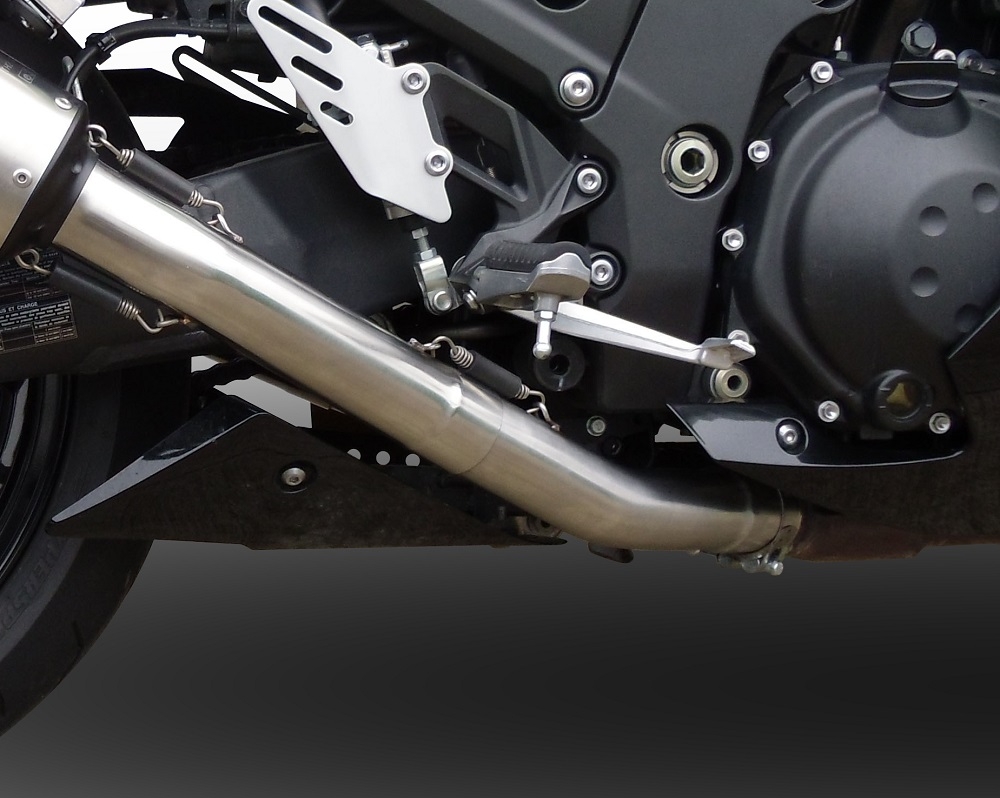 Escape compatível com Kawasaki Zzr 1400 2017-2022, Trioval, Par de silenciosos de escape homologadas, com db killer removível e tubos de ligação específicos 