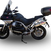 Escape compatível com Moto Guzzi Stelvio 1200 8V 2011-2017, Trioval, Escape legal, homologado, silenciador com db killer removível e tubo de ligação específico 