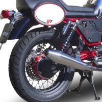 Escape compatível com Moto Guzzi V7 (I - II) Racer 2010-2016, Vintacone , Par de terminais de exaustão aprovados, com db killer removível, catalisadores e tubo de conexão específico 