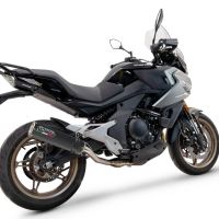 Escape compatível com Cf Moto 700 Mt 2023-2024, M3 Black Titanium, Escape legal, aprovado, com db killer removível, tubo de conexão e conversor catalítico 