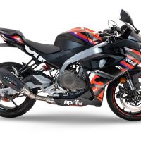 Escape compatível com Aprilia RS 457 2024-2025, GP Evo4 Black Titanium, Sistema homologado com catalisador linha completa, silencioso mais coletor 