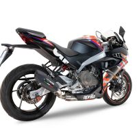 Escape compatível com Aprilia RS 457 2024-2025, Gpe Ann. Black titanium, Escape racing linha completa, silencioso mais coletor com dbkiller, não homologado 