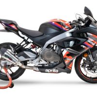 Escape compatível com Aprilia RS 457 2024-2025, Gpe Ann. titanium, Escape racing linha completa, silencioso mais coletor com dbkiller, não homologado 