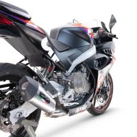 Escape compatível com Aprilia RS 457 2024-2025, Gpe Ann. titanium, Escape racing linha completa, silencioso mais coletor com dbkiller, não homologado 