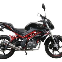 Escape compatível com Benelli Bn 125 2021-2024, M3 Inox , Sistema homologado com catalisador linha completa, silencioso mais coletor 