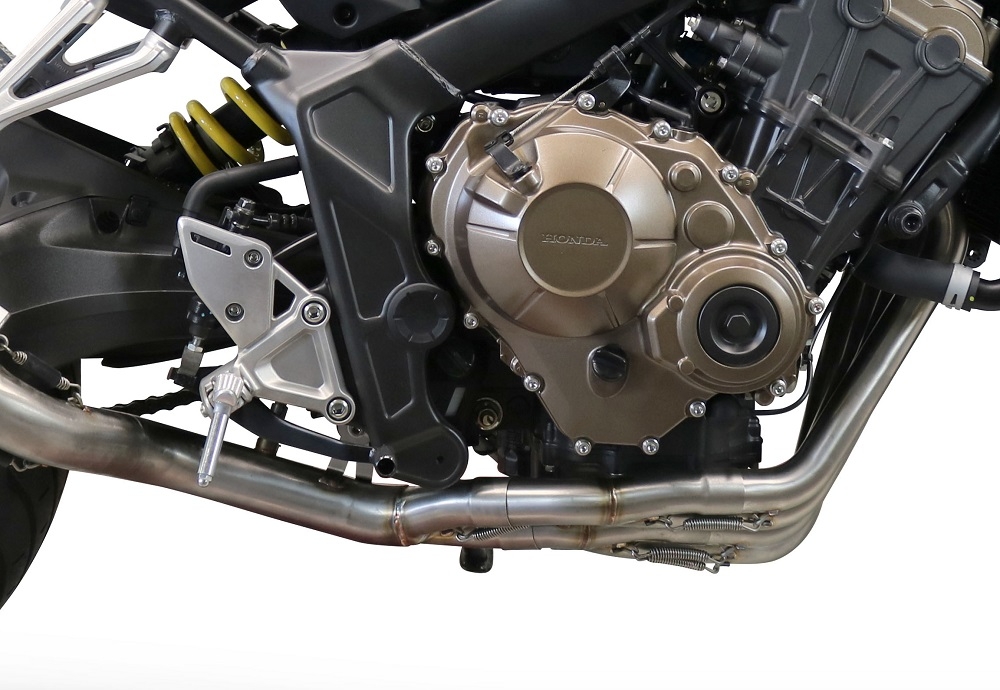 Escape compatível com Honda Cb 650 R 2019-2020, M3 Poppy , Sistema homologado com catalisador linha completa, silencioso mais coletor 